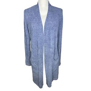 Rock Bottom Price BAREFOOT DREAMS Blue Long Back Drawstring Tie Cardigan Size M